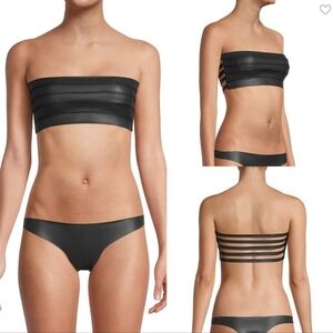 Mikoh Swimwear Surf Rincon Strappy-Back Black Bikini Top NWT Size XS